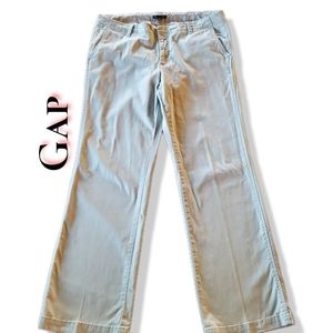 Womens GAP Light Gray Straight Leg Business Dress Khaki Pants Size 12 27" inseam